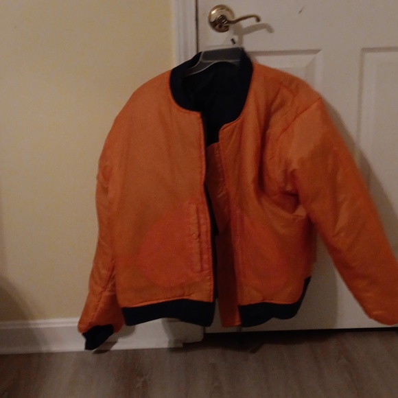 XL Military Surplus Bomber Jacket Navy Blue - Picture 3 of 4